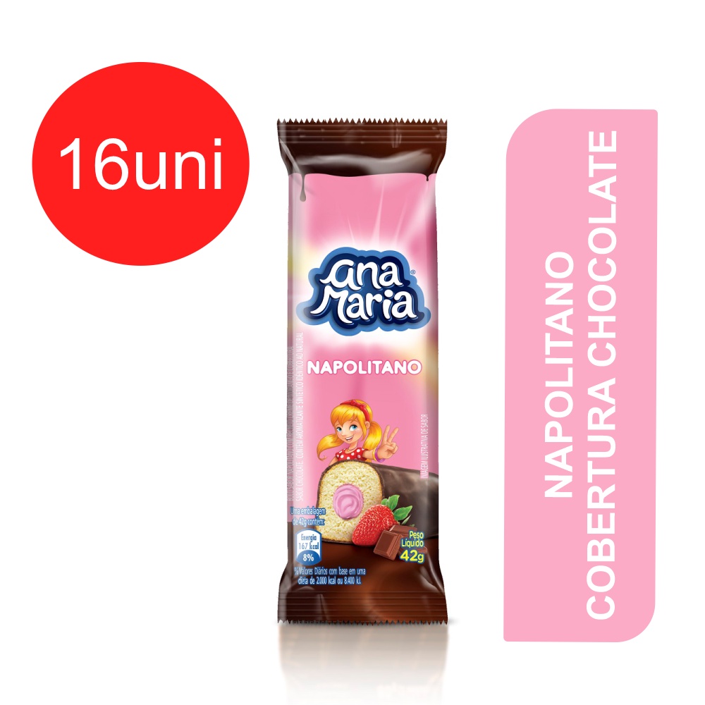 CAIXA Bolinho Ana Maria de NAPOLITANO 16 X 42g BIMBO