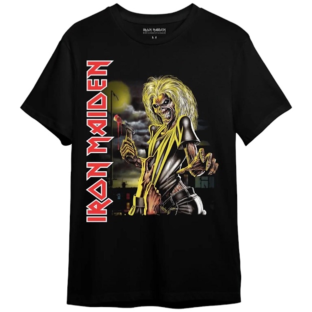 Iron Maiden Killers Shatter Hombre Camiseta Manga Larga Blanco-Negro S