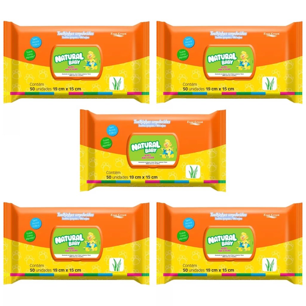 Kit Pacotes Toalhas Umedecidas Natural Baby Unidades Flip Top Shopee Brasil