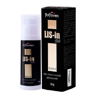 Anal Lis-In Gold Gel Anal Tira Desconforto - Lubrificante Extra Forte - Hot Flowers - Sexshop Sex shop