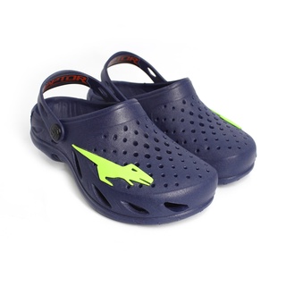 Babuche Sandália Papete Chinelo Infantil Plugt Menino Dinossauro Raptor Azul Marinho
