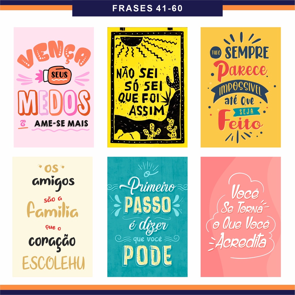 Placa Decorativa Frases Motivação Diária – Mini Quadrinho para Decoração – Modelo 41-60