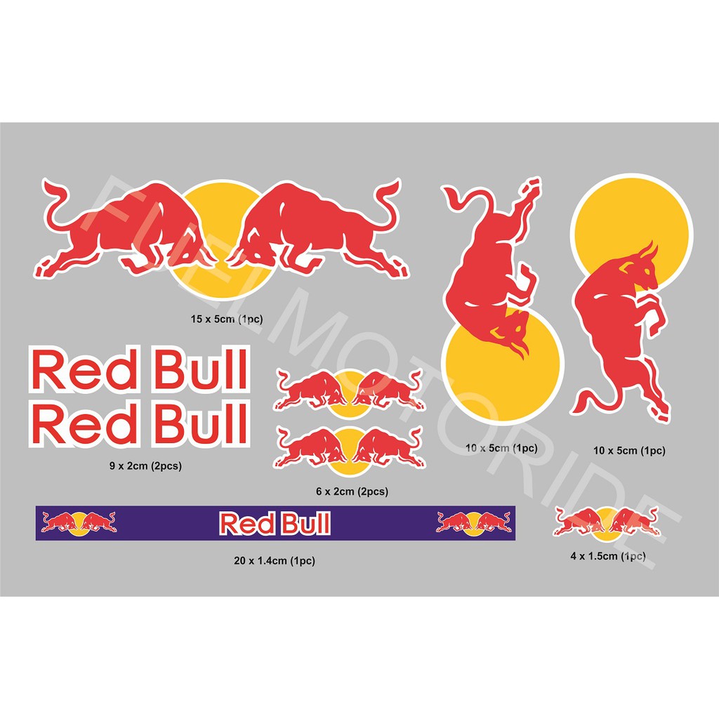 Conjunto De Adesivos REDBULL Para Capacete Personalizado Shopee Brasil