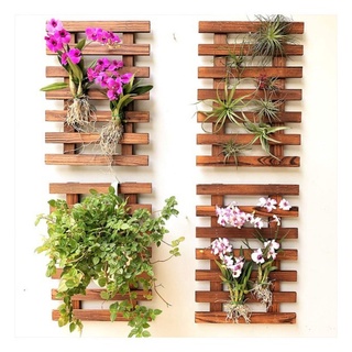 Jardim Vertical Kit 04 Painéis Modulados Madeira Maciça