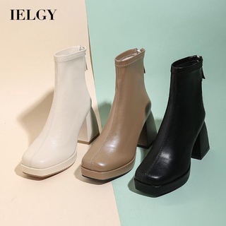 IELGY Botas De Salto Alto De martin Estilo Coreano Feminino Com Zíper Traseiro À Prova D