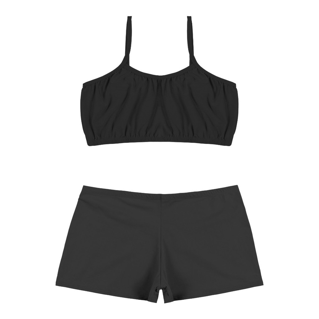Conjunto Top Sem Bojo + Short Curto Intimo Segunda Pele