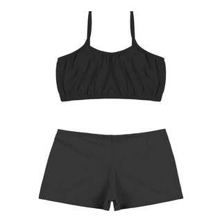 Conjunto Top Sem Bojo + Short Curto Intimo Segunda Pele