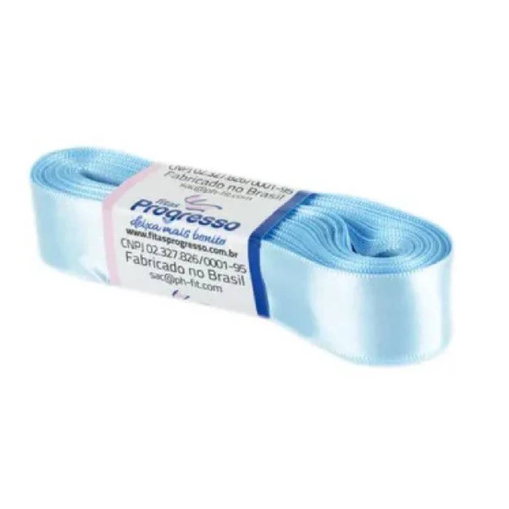 Fita de Cetim Progresso 22mm nº5 - 10m 212 Azul Bebê - 1un
