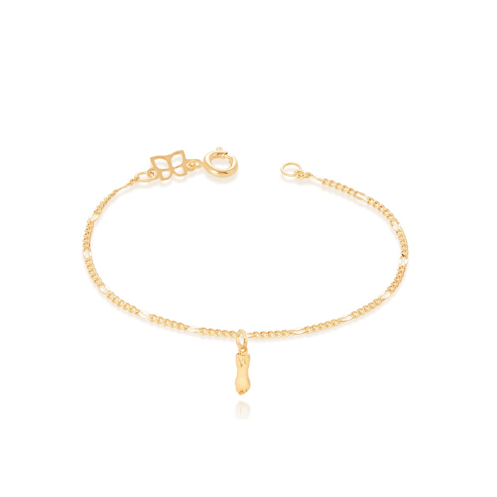Pulseira Infantil Rommanel com pingete figa figuinha 550035 - 540977 em Oferta na Shopee