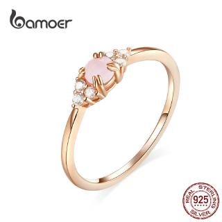 Anel De Ouro Rosa Cristal Bamoer SCR534
