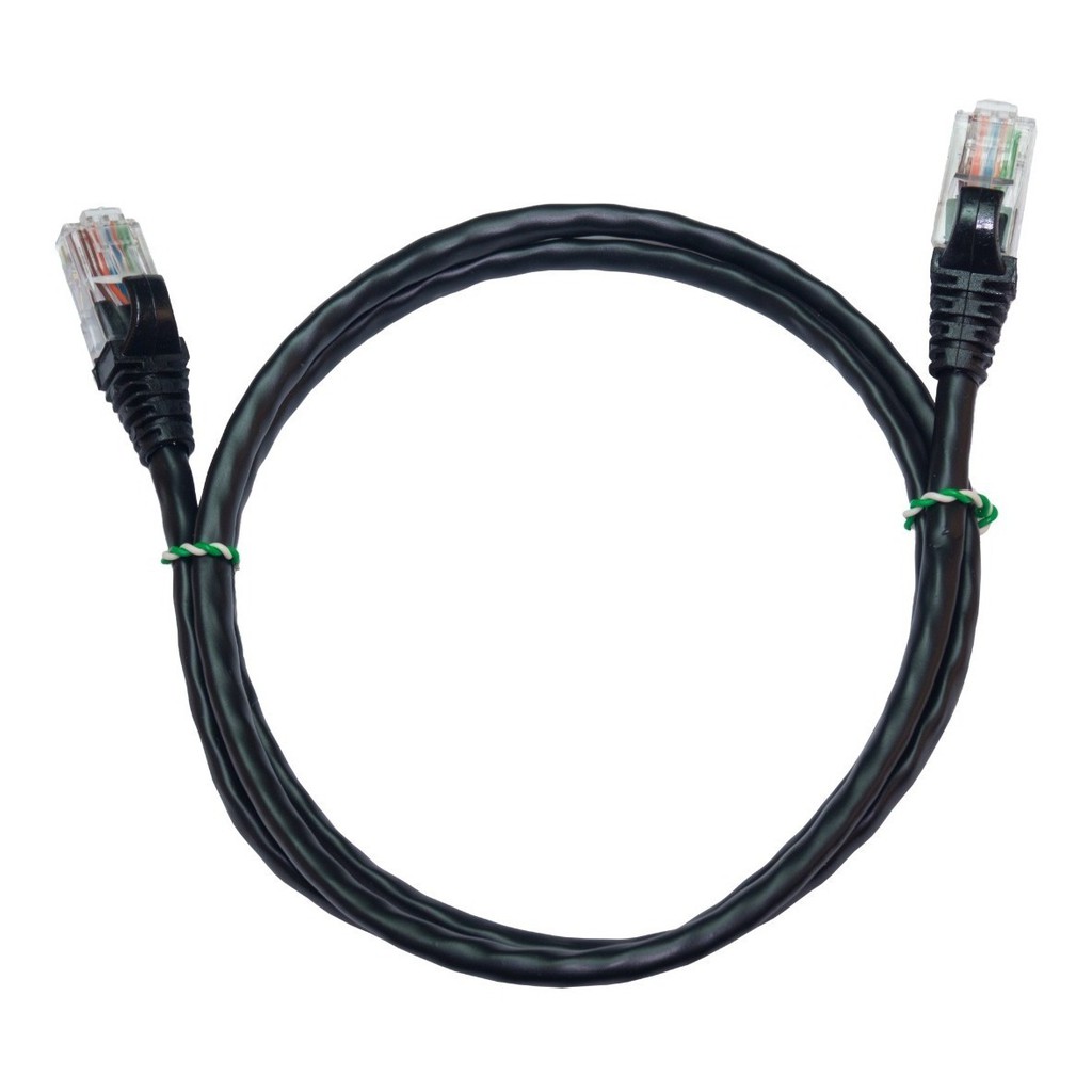 Cabo Rede Cat5e Utp Conector Rj45 - 1,5 Metros Preto. Fio Para Internet De Alta Qualidade E Transmissão. Perfeito Acabam