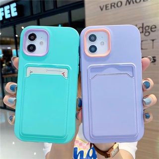 Telefone 3 Em 1 Cor Porta-Cartões De Silicone IPhone 11 12 13 14 15 Pro max XS Xr 7 8 Plus Tampa Da Caixa À Prova De Choque