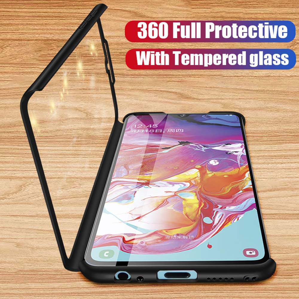 Samsung Galaxy A31 A11 A51 A12 A42 A71 A21S A72 A52 A50S 360 Full Protective Thin Hard Case Cover+Free Tempered Glass Film