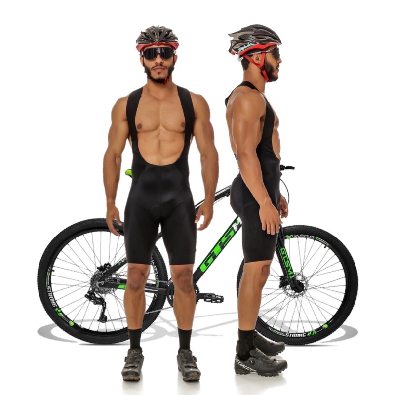 Bermuda Bretelle Bike Ciclismo Ciclista Masculino Com Forro De Alta Performance D90
