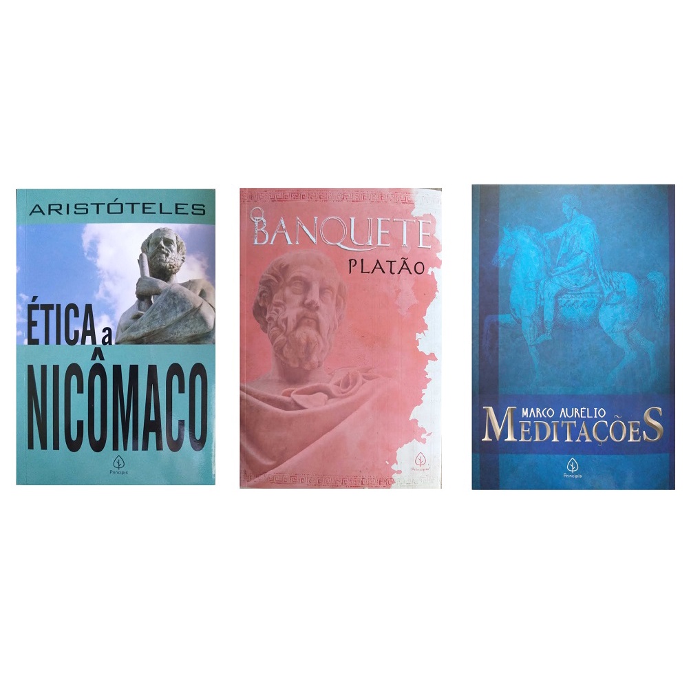 Combo 3 Livros Filosofia Aristóteles Platão Marco Aurélio Meditações + 2