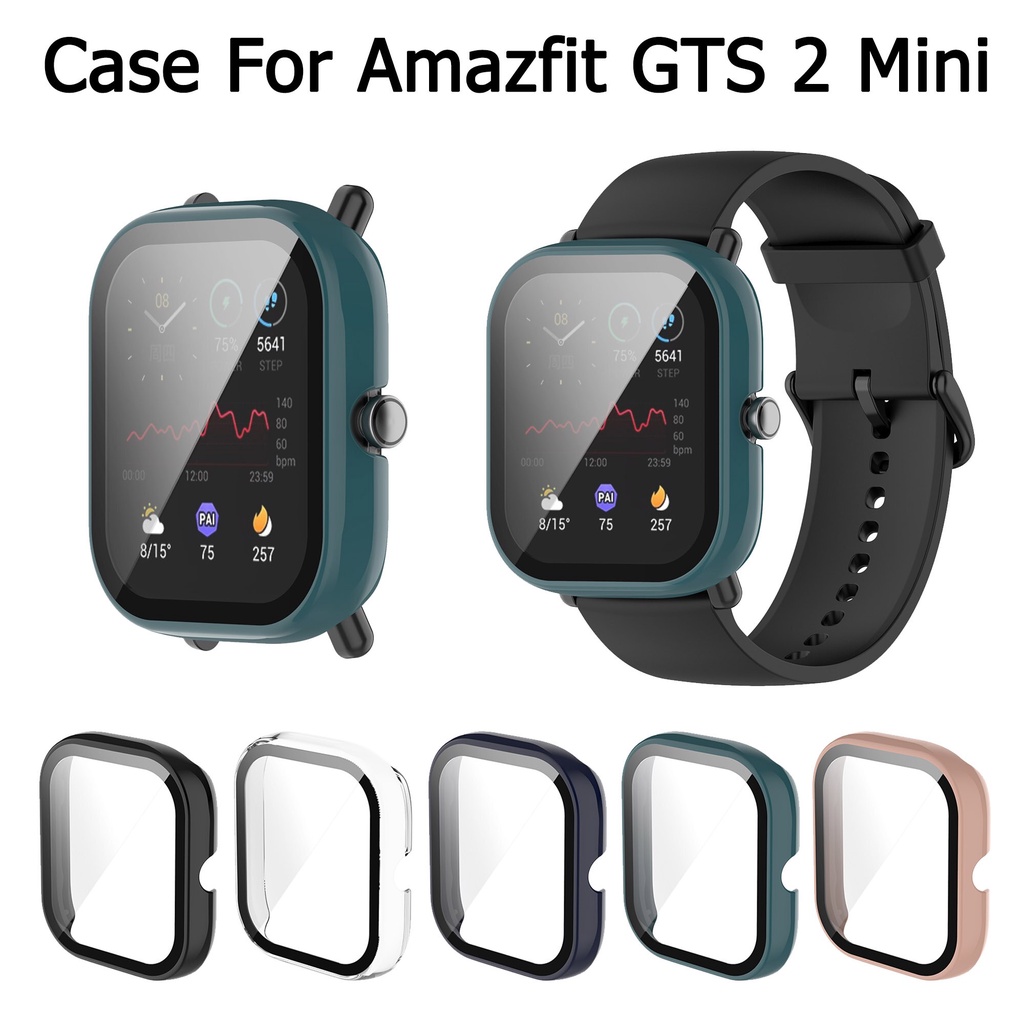 360 Protetor De Tela Cheia PC Hard Case Para Huami Amazfit GTS 2 mini Tampa Com Filme De Vidro Temperado