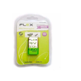 Bateria 9V Recarregavel 450mAh para equipamentos eletronicos - Unidade