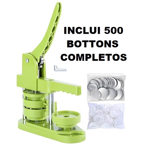 Kit Maquina Prensa de Bottons 4.5cm 500 bottons completos bóton botom pronta entrega no Brasil