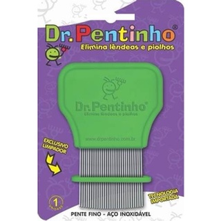 Pente Fino de Inox C/ Limpador - Dr. Pentinho