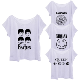 Camiseta Feminina Plus Size Bandas até G3 (56) em Oferta na Shopee