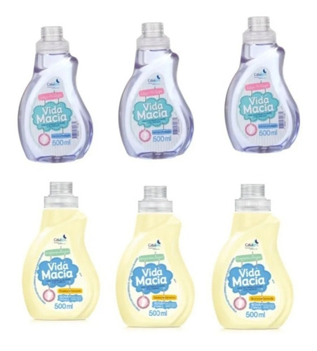 Kit Vida Macia Casakm Bebê 4 Lava Roupa 500ml 4 Amanciante
