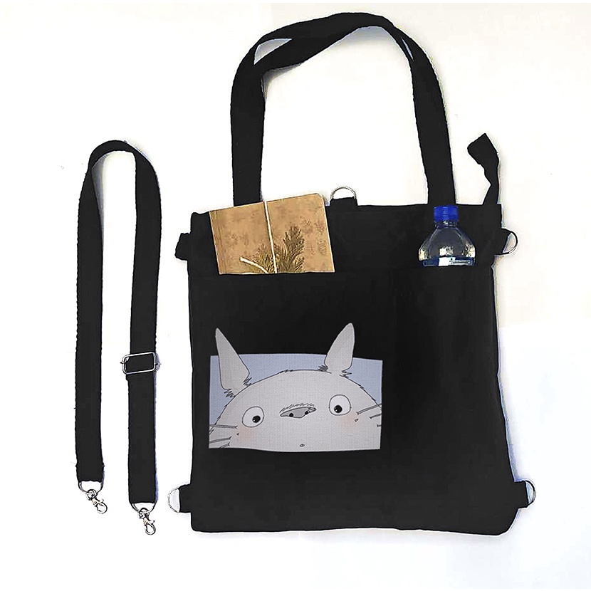 Mochila E Sacola Totoro Fofo Cor Preta Shopee Brasil