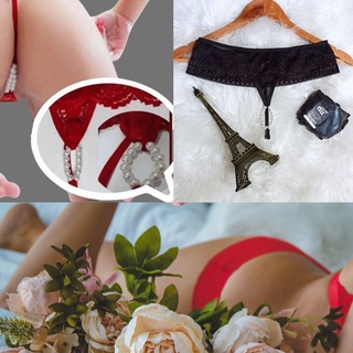 Calcinha tailandesa pérola massageadora estimuladora peça atraente lingerie luxo rendada fio dental