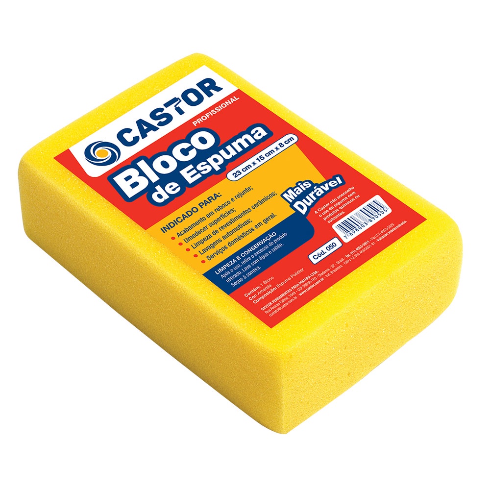 Bloco espuma amarela 8x15x23cm - Castor em Oferta na Shopee