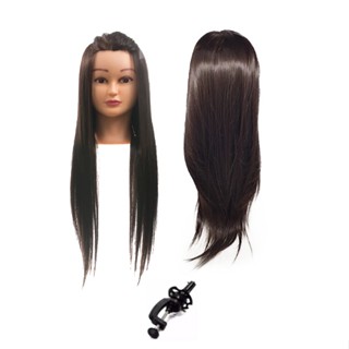 cabeça boneca manequim para treino cabelo orgânico + suporte. em Oferta na Shopee