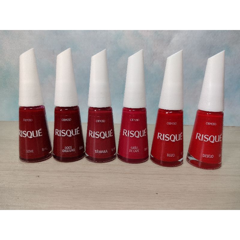 kit com 6 esmaltes vermelho Risqué