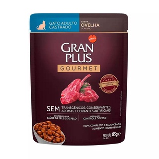 Racao Umida Gran Plus Gour Gatos Castr Ovelha Sache 85gr em Oferta na Shopee
