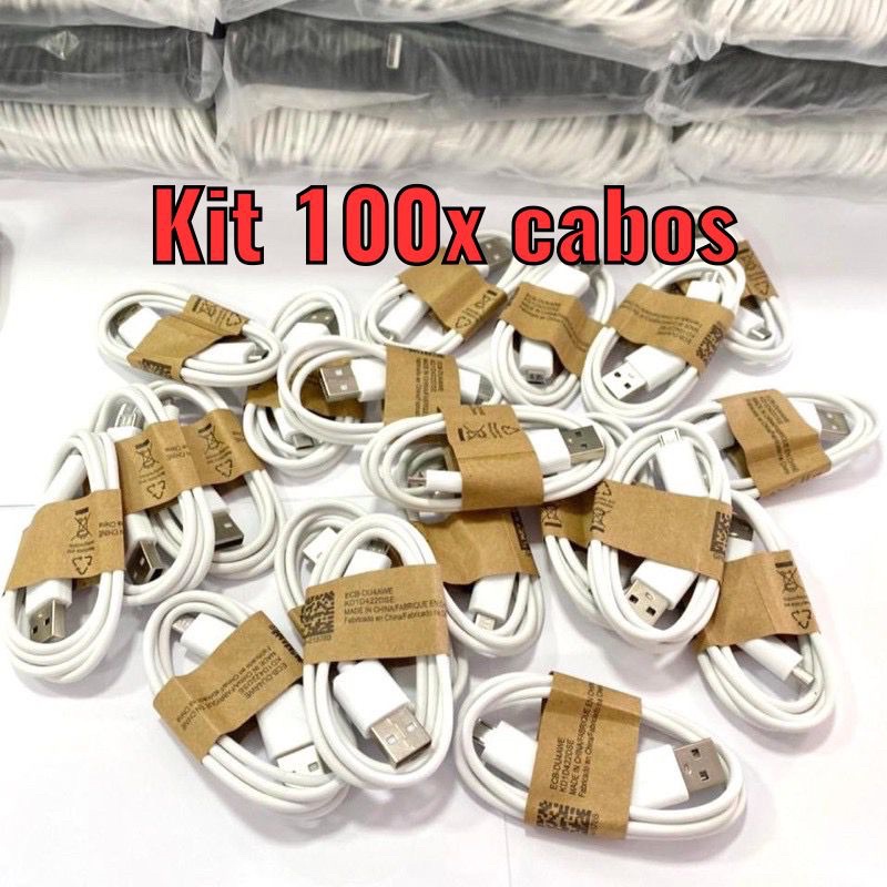 Kit 100uni Cabo Carregador Micro V8 USB custo benefício