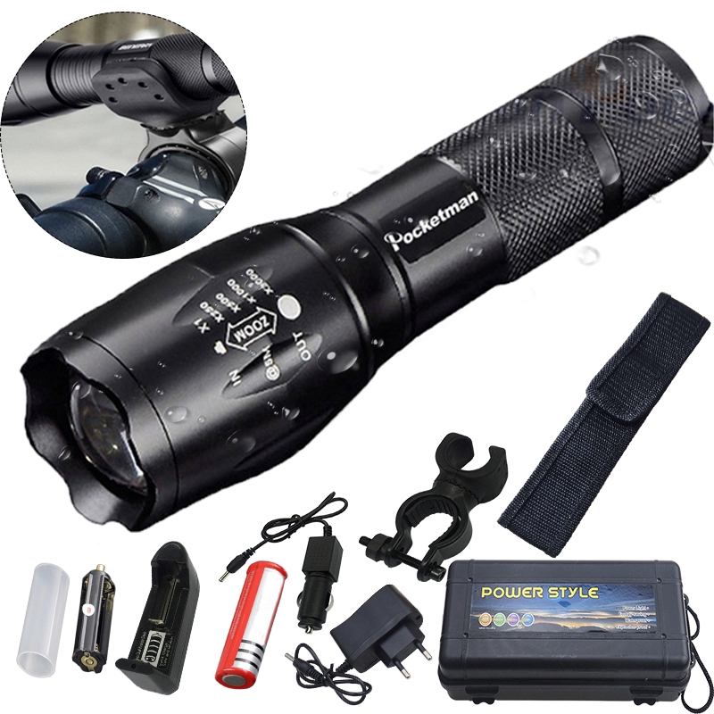 10000 Lumens XM-L T6 Police LED Tactical Flashlight Military Grade Torch Lamp 