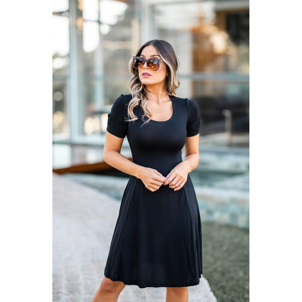 vestido rodadinho com manga