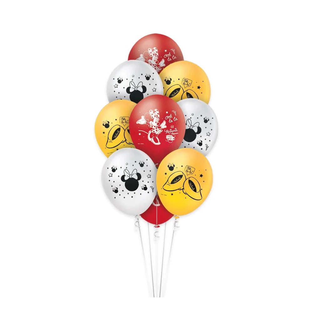 Balão Látex Redondo 9pol Festa Minnie Mouse 25 Unidades Regina Rizzo