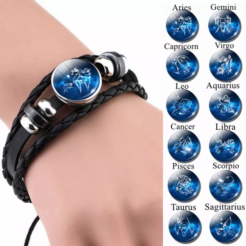 Imagem Pulseira Signos Zodíaco Bracelete Constelações Horóscopo Ajustável Moda Fashion