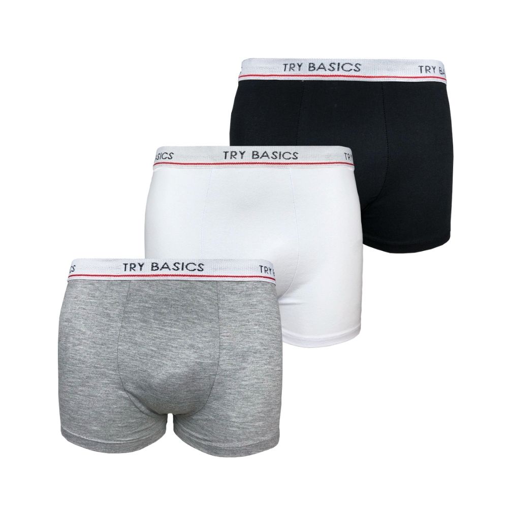 Kit 3 Cuecas Boxer Infantil Box Algodão Cotton New Basic Conforto Promoção