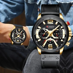 CURREN Mens Watches Top Brand Luxury Sports Fashion Leather Waterproof 8329X