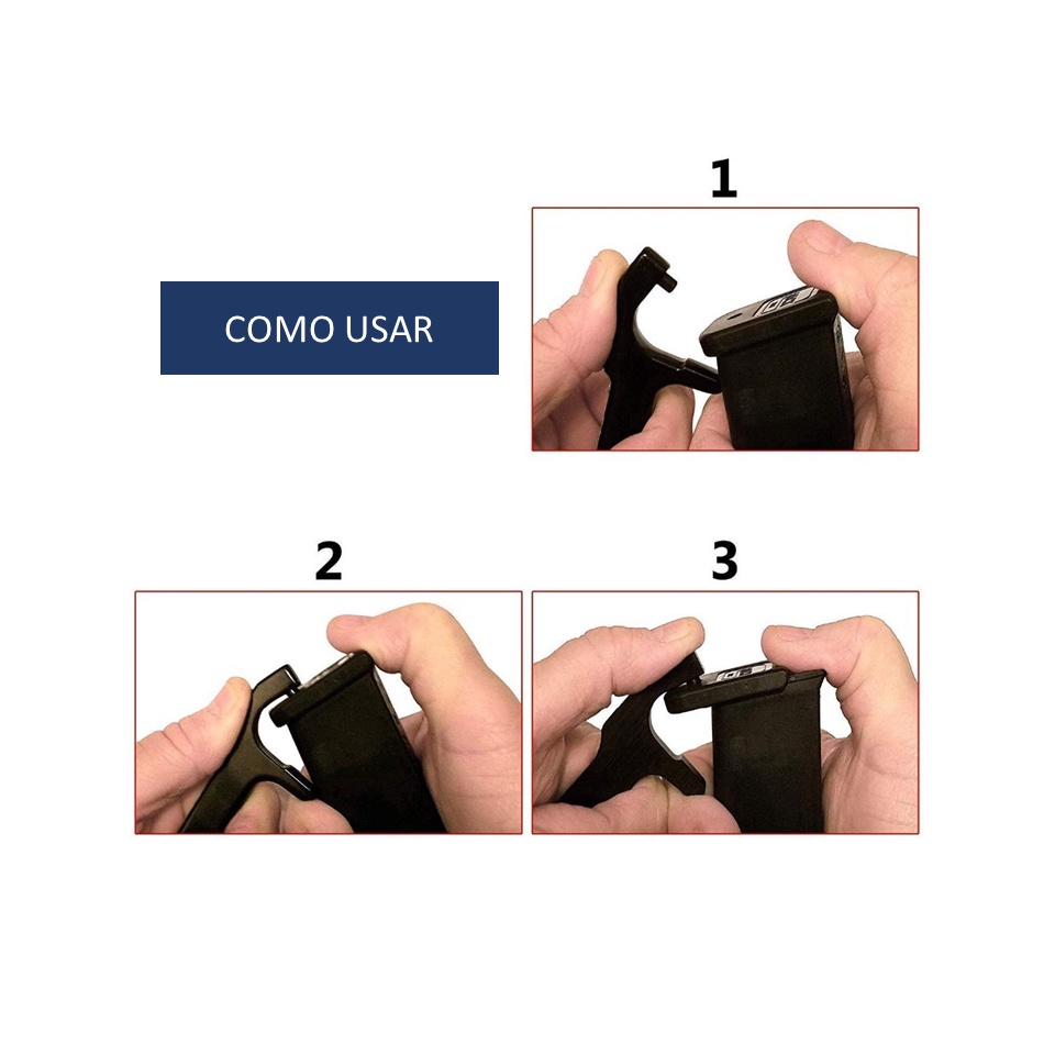Kit 3 Chaves Desmontagem Glock - Mira Saca Pino E Carregador - detalhe