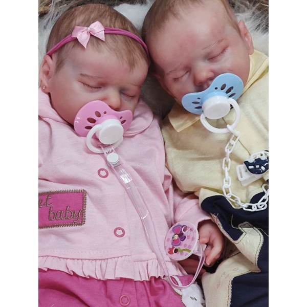 Bebê reborn Gêmeos 2 bebês boneca twin - Escorrega o Preço