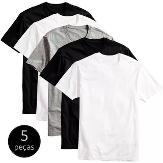 Kit 5 Camisetas Básicas Fitness Masculina Colors Light