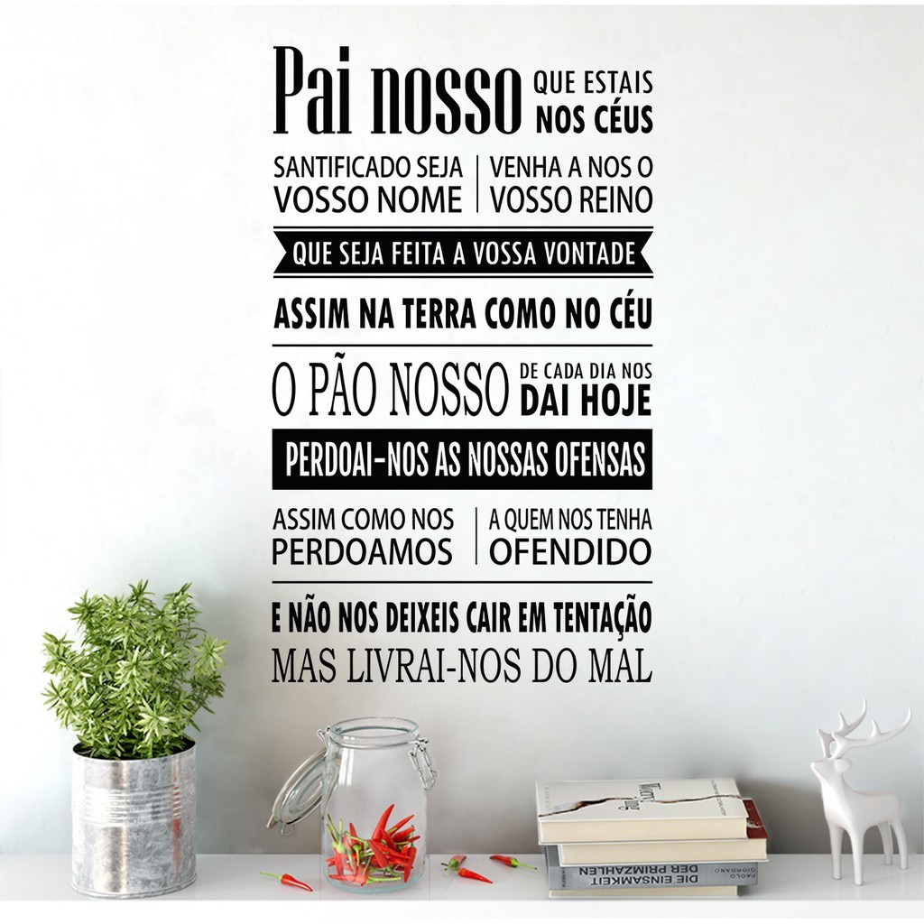 Adesivo Decorativo De Parede Quarto Sala Oração Pai Nosso - Home & Living