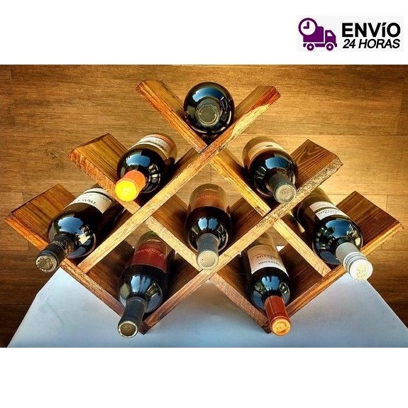 Adega Vinho ou Espumante de Mesa Porta Vinho Em Madeira Maciça de Pinus Tipo Comeia 8 ou 6 Garrafas em Oferta na Shopee