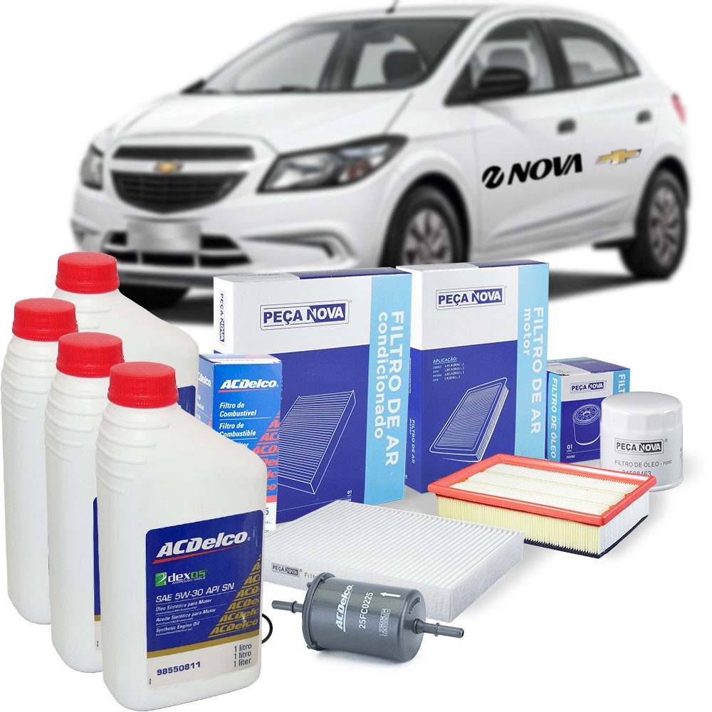 Oleo Sintetico 5w30 + Filtros Ac Combustiv Onix 2013 A 2016 em Oferta na Shopee