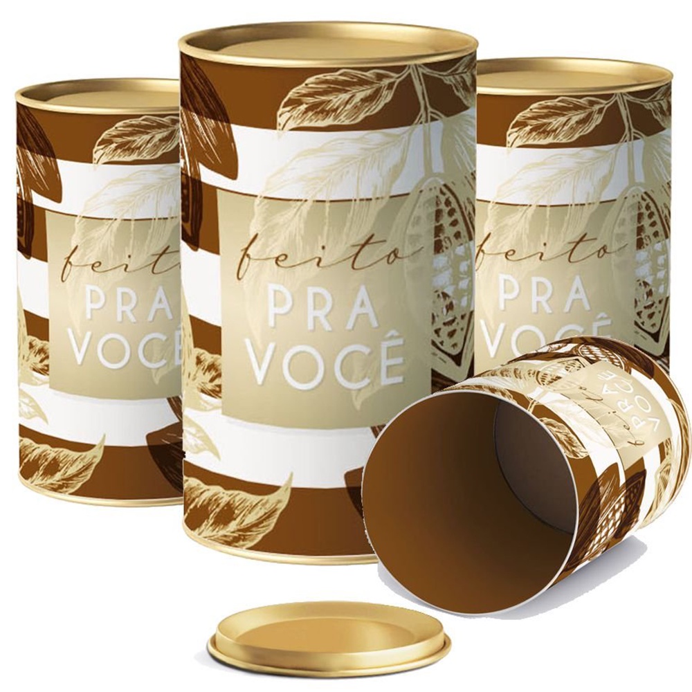 Lata para Ovo de Páscoa Ombre Marrom - 01 unidade - Cromus Páscoa - Rizzo Embalagens 500g