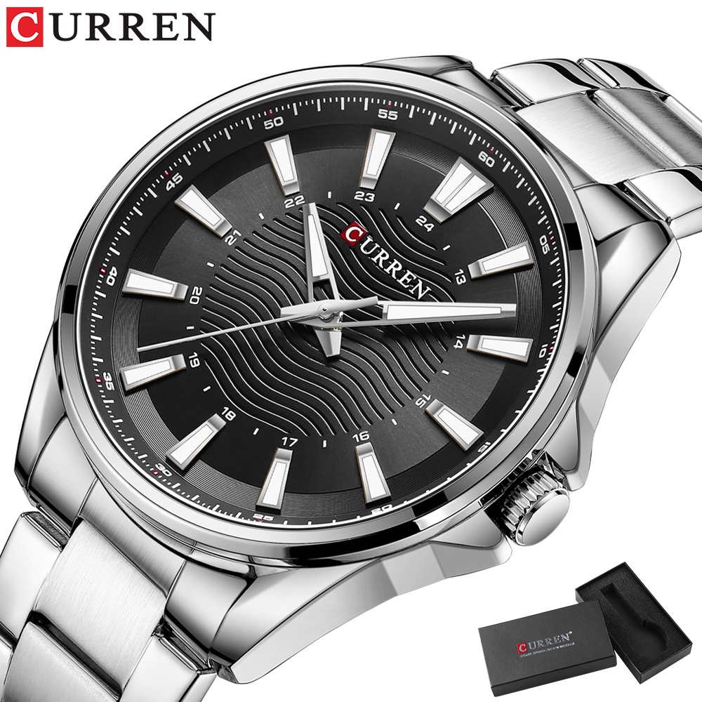 CURREN Relógio De Pulso Masculino Esportivo Casual De Aço Inoxidável Com Mostrador Criativo Caixa CR24S - Watches