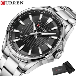 CURREN Relógio De Pulso Masculino Esportivo Casual De Aço Inoxidável Com Mostrador Criativo Caixa CR24S