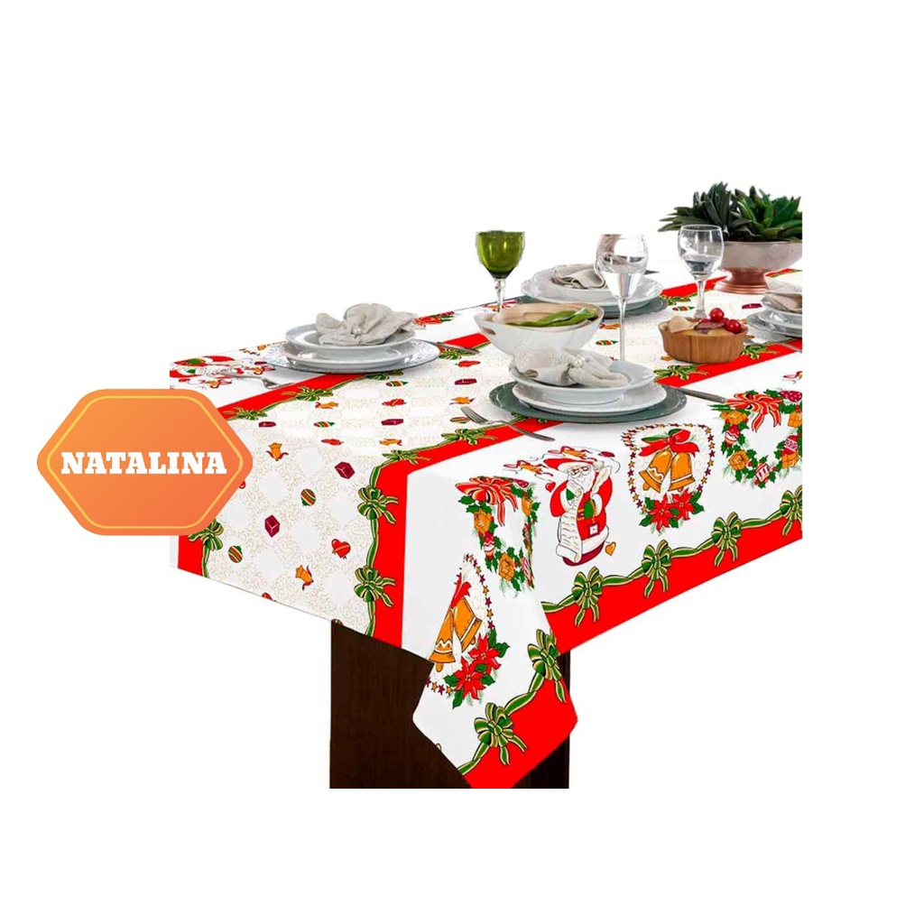 Toalha De Mesa Natal 6 Lugares Retangular Estampada | Shopee Brasil