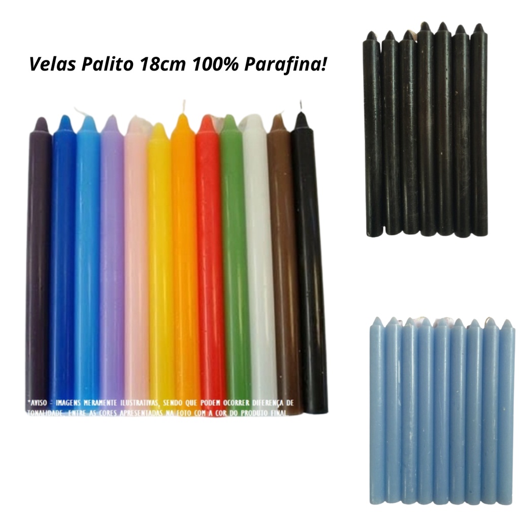 Vela Palito 18cm Varias  Cores - Unidade em Oferta na Shopee