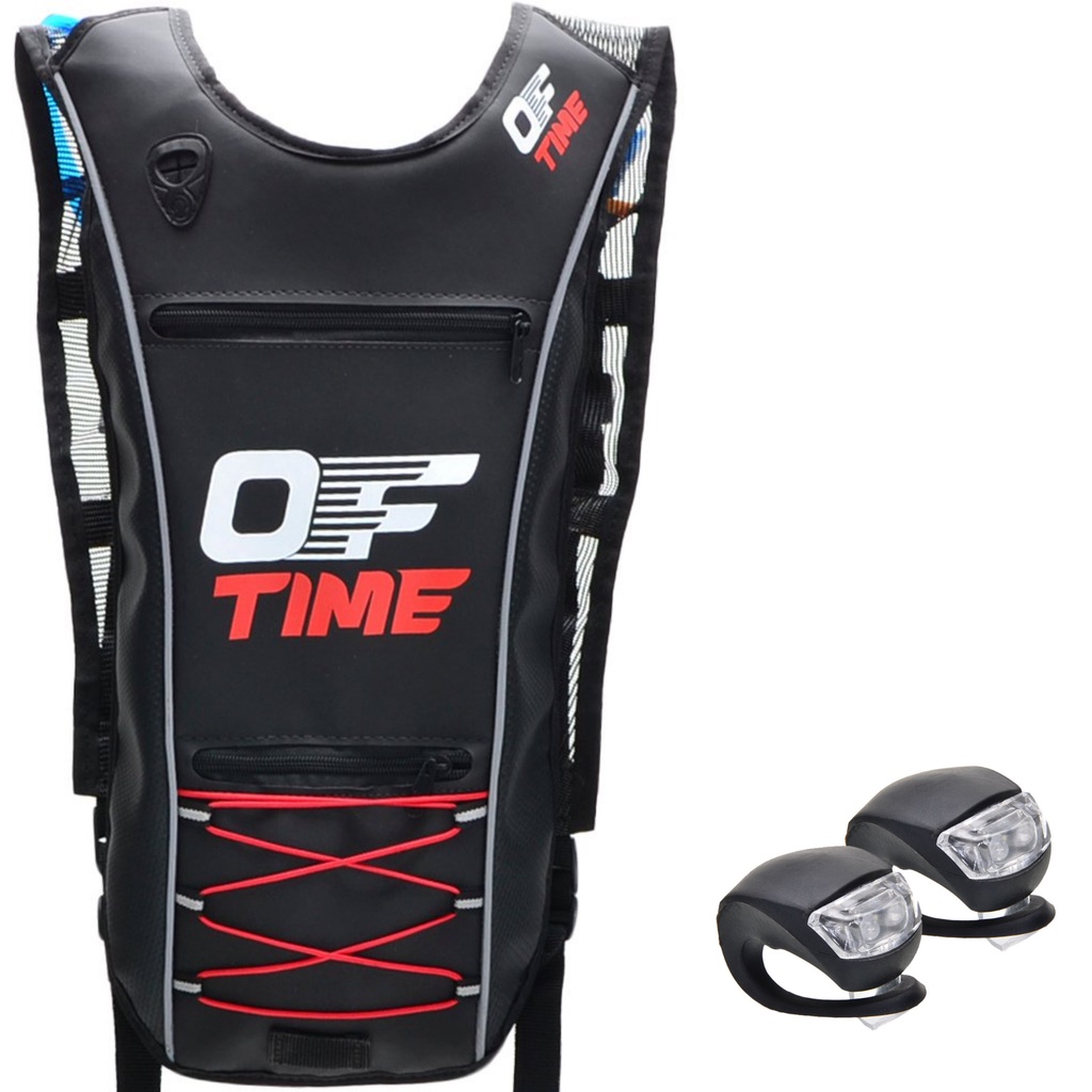 Kit Mochila De Hidratação Térmica P/ Ciclista + Sinalizador Com Luz De LED